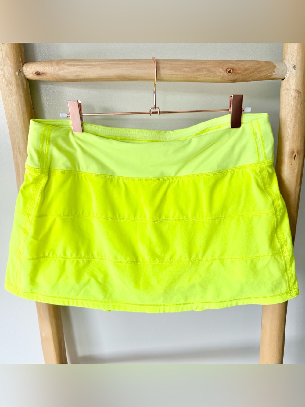 Lululemon Pace Rival Mid-Rise Skirt Bike Pickleball Skort Highlight Yellow 8 - Picture 7 of 14